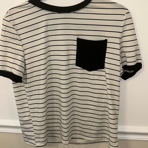 Black and white striped SheIn T shirt